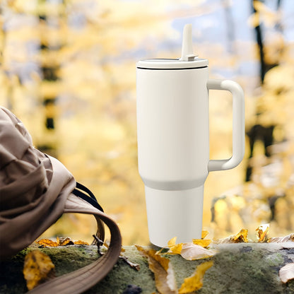 Stainless Steel Insulated Tumbler 40oz with Lid and Foldable Straw - Double Wall Vacuum Keeps Hot 12H Cold 24H, Travel Coffee Cup for Home Office Car and Outdoor, Available in 6 Colors, Great Gift for Men and Women