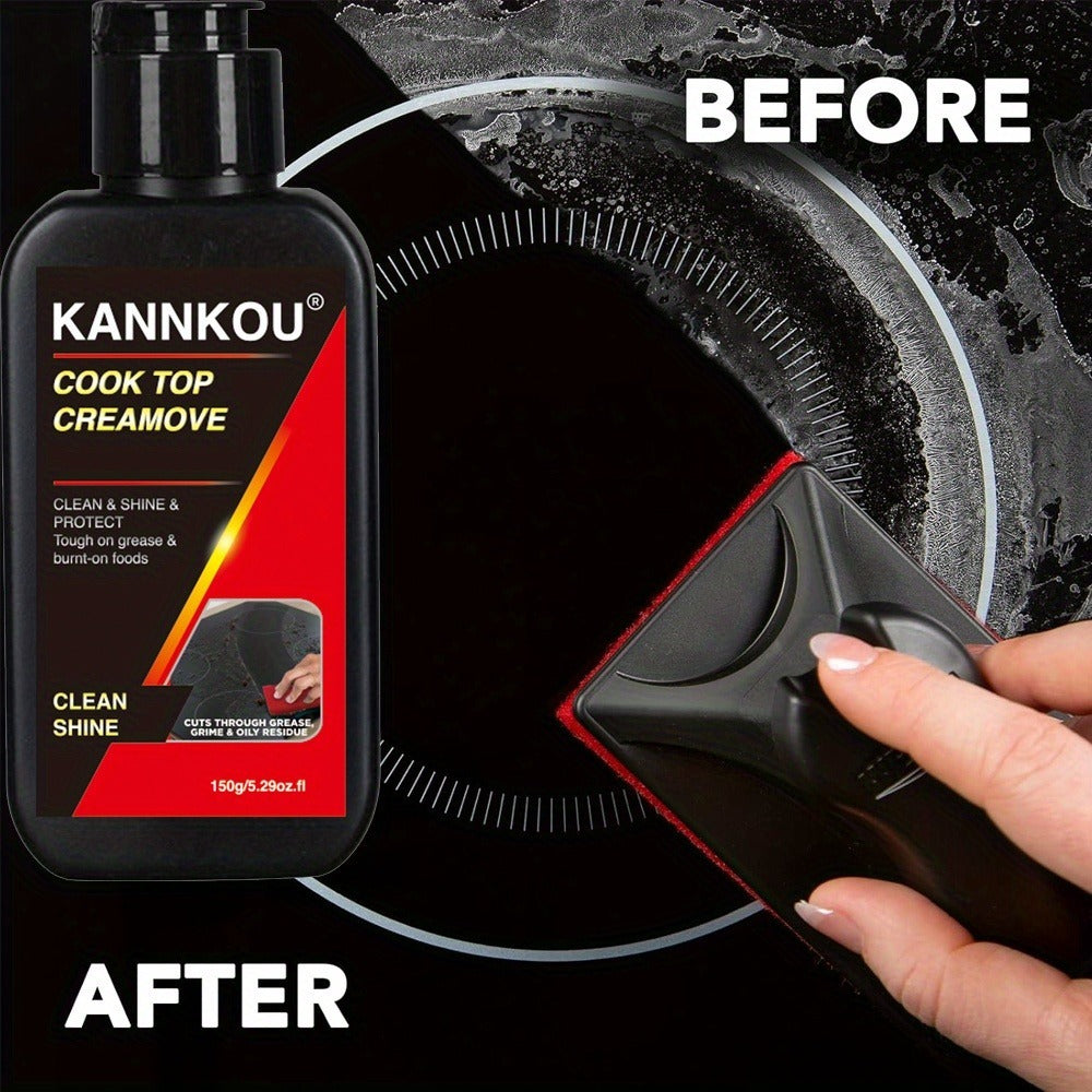 150g KANNKOU Cook Top Creamove Black Bottle with Flip-Top Cap for Cooktop Cleaning and 12.5cm Height
