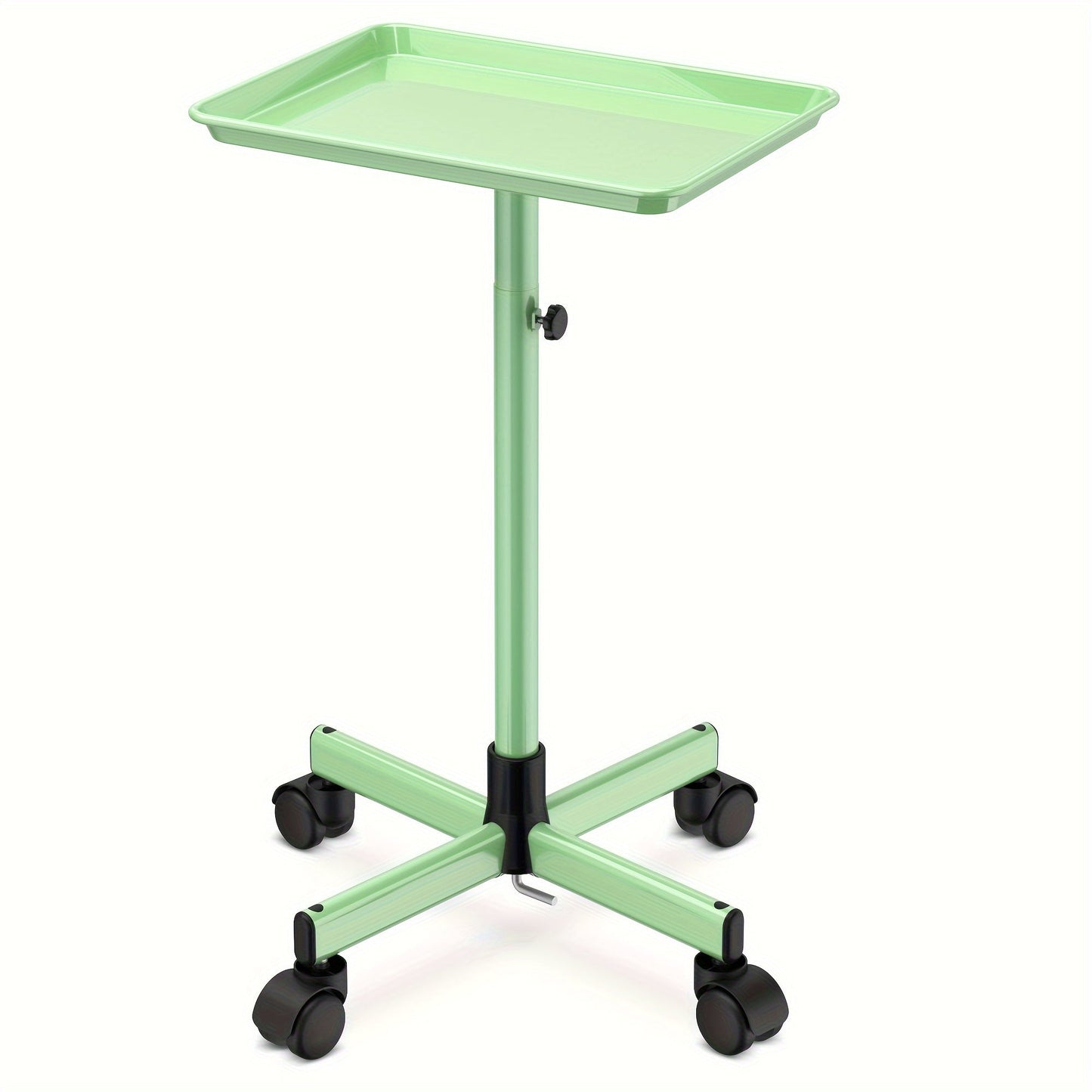 6-Color Premium Aluminum Salon Rolling Tray on Wheels — Adjustable Height Hairdresser Cart, Tattoo Tray, Spa Service Trolley for Nail Tech, Barber & Beauty Studio