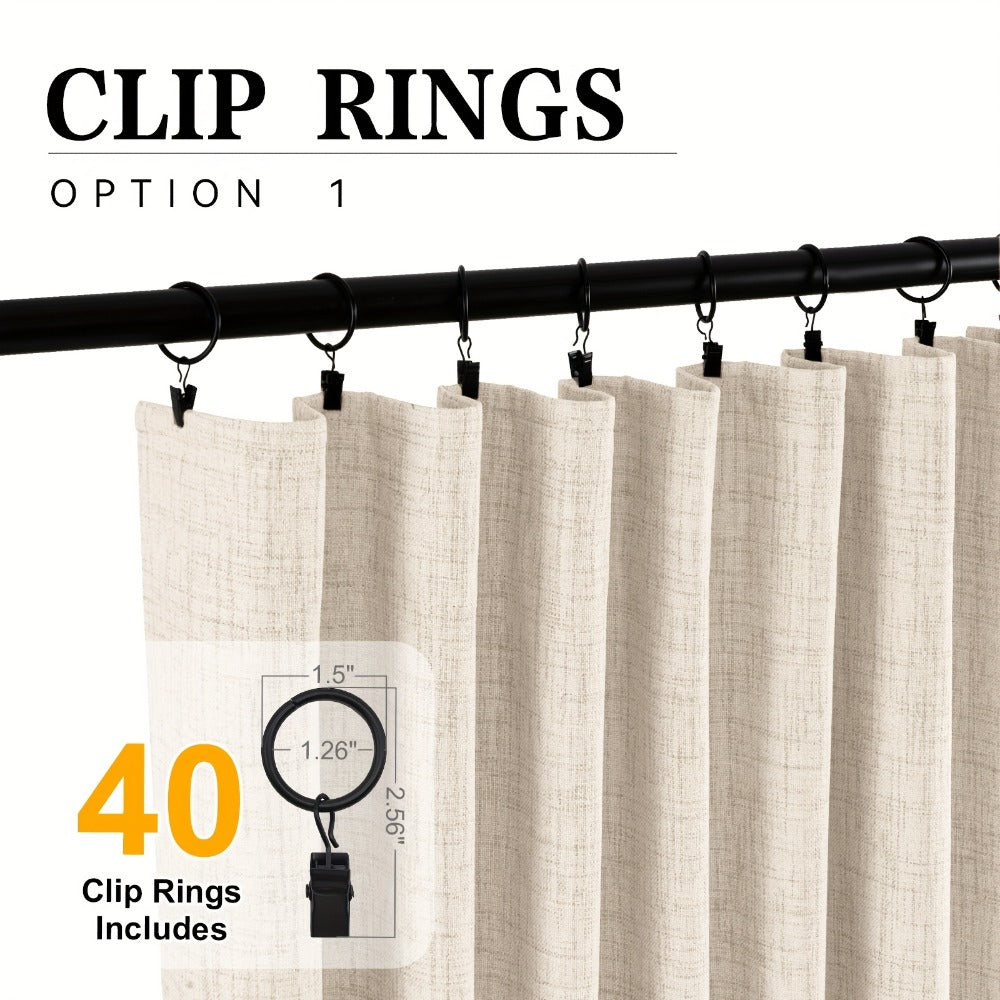 Four-Panel Textured Window Curtain Set in Ten Colors and 50-Inch Width with Four Exact Length Options