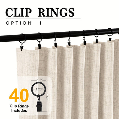 Four-Panel Textured Window Curtain Set in Ten Colors and 50-Inch Width with Four Exact Length Options