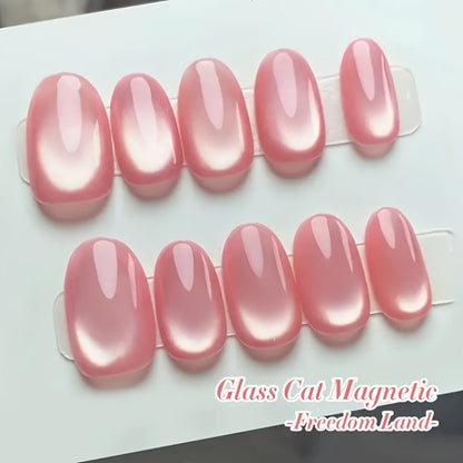Gel Nail Polish in 15ml Pink Holographic Rainbow Cat-Eye Finish with Magnetic UV/LED Cure for Nail Art