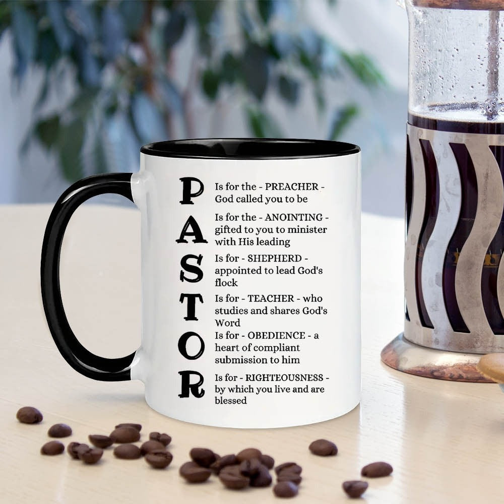 Eleven-Ounce Pastor Appreciation Ceramic Mug with Printed Definition Design for Coffee or Tea