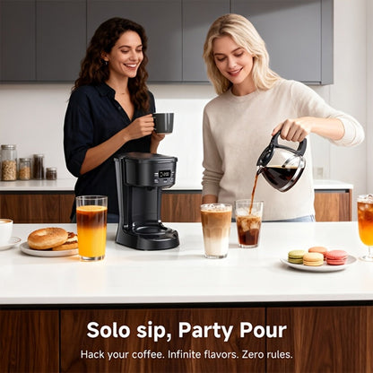 Five-Cup Programmable Drip Coffee Maker with Glass Carafe, Reusable Filter and Black or White Finish
