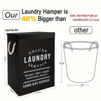 Laundry Hamper Collection in Black or Gray Lidded Styles and One- or Three-Pack Foldable Basket Options