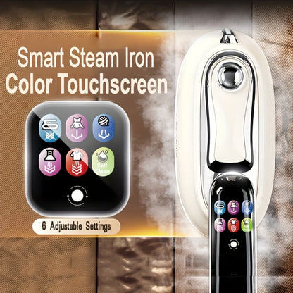 White 1300W Touchscreen Steam Iron with Five Settings, 160 mL Tank and Horizontal or Vertical Use