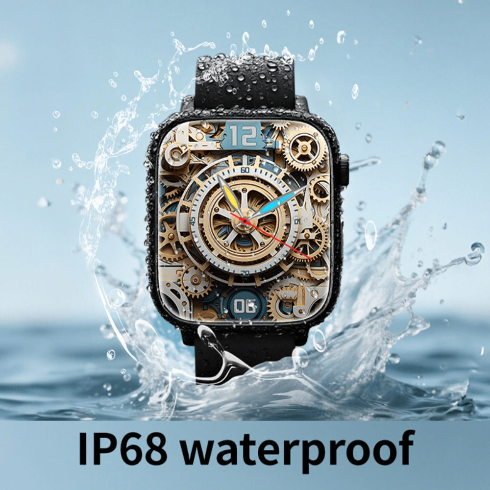 IP68 Waterproof Swimming Smartwatch Bluetooth Calling HD Display Music Control Sleep Health Monitor Long Battery Multi-Sport Modes iOS Android Compatible – Jet Black Blush Pink Silver Round