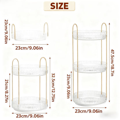 Rotating Multi-Level Makeup Organizer with Detachable Trays and 12 Exact Color-and-Layer Options