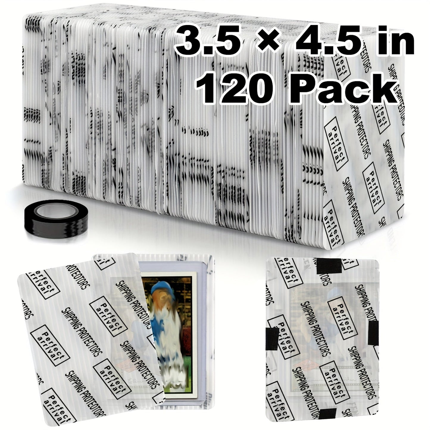 Bulk Rigid Trading Card Shipping Protectors, 3.5 x 4.5 Inch, in 60, 120 or 510 Count Packs