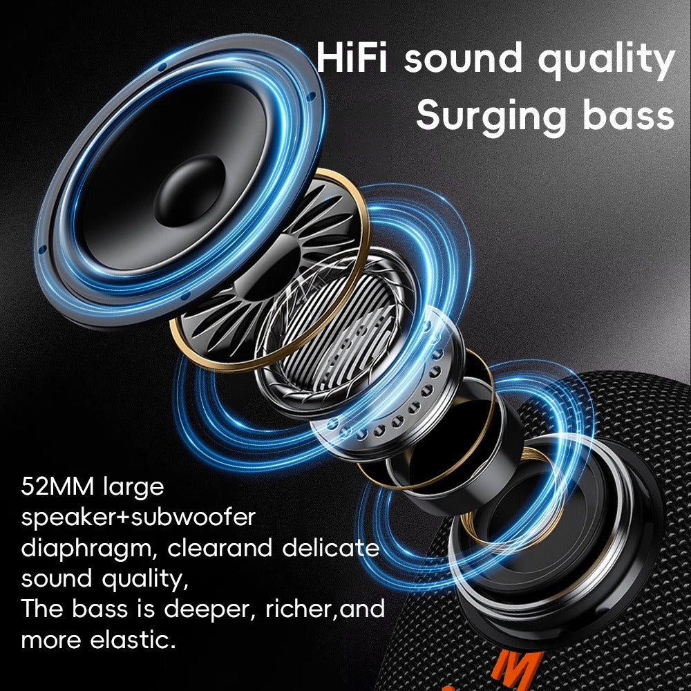 Wireless Bike Speaker with Removable Bicycle Mount, USB Rechargeable Portable Outdoor Bluetooth Speaker for Mountain Bikes Road Bikes Cycling Commuting and Hiking