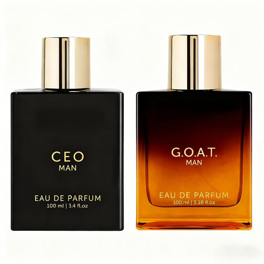 Eau de Parfum CEO & GOAT for Men 100ml in Black-and-Gold Bottles with 2 Source Styles for Daily Wear