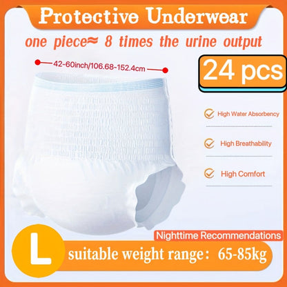 Disposable Incontinence Underwear for Seniors – High Absorbency Leak-Proof Pull-On Briefs, Ultra-Thin Breathable Soft Cotton for Men & Women, Home Care & Overnight Use