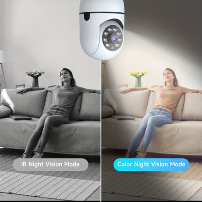 Indoor Security Camera with 355° Pan-Tilt, Color Night Vision, Two-Way Audio and Pack Options