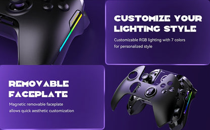 Hall Effect Wireless Gaming Controller V2 Black – Interactive Screen, RGB Lighting, Remappable Buttons, 1800mAh Battery with Charging Dock, No Drift for PC Switch iOS Android Steam Deck – Not Compatible with PS or Xbox