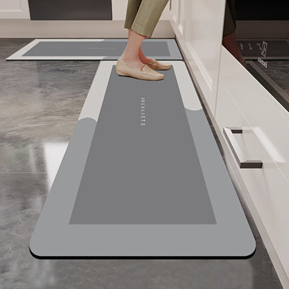 Kitchen Mat Set 2 Piece Anti-Slip Water Absorbent Thickened Diatom Mud Floor Mats for Kitchen Bathroom Entryway – Wipe Clean Non-Slip Bath Rug Set, Door Mat & Sink Mat Combo