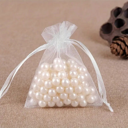 Organza Drawstring Gift Bags, 200-Piece Mixed-Color Set in 2.76 x 3.54 or 3.94 x 5.90 Inch Sizes for Favors and Jewelry