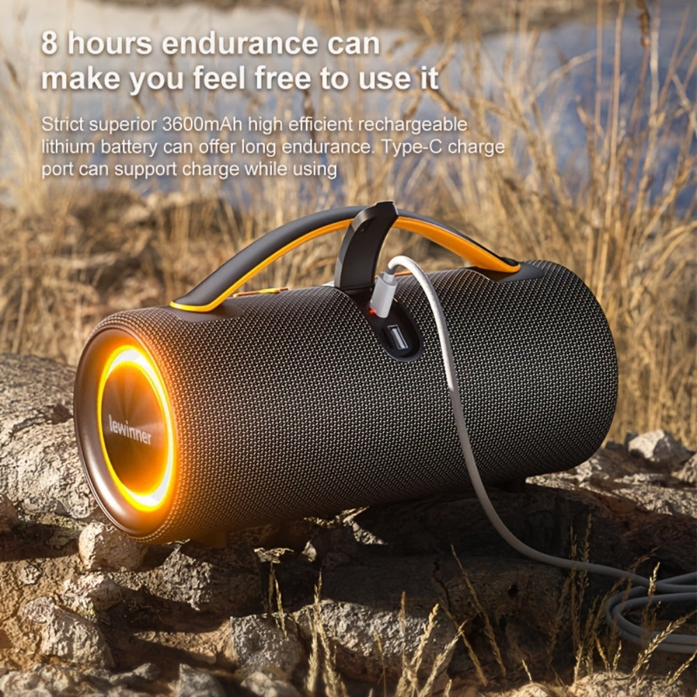 Portable Bluetooth Speaker 60W Outdoor Model with Subwoofer, Dual Speakers, 7 RGB Modes and Type-C