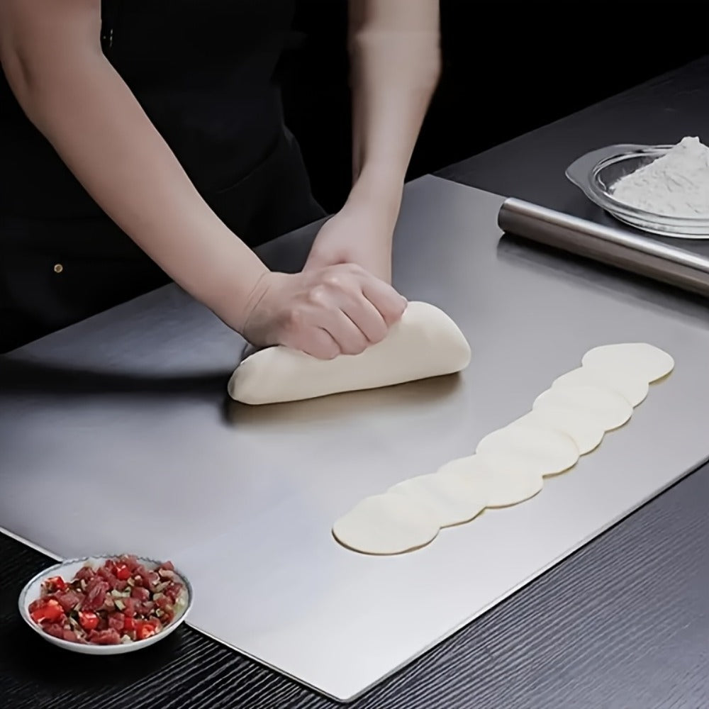 Cutting Board 304 Stainless Steel L-Edge Prep Board in Three Sizes for Countertop Dough and Chopping