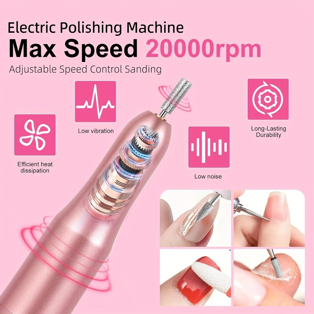 Complete Acrylic Nail Kit with Drill & UV LED Light, Colored Acrylic Powders & All Tools Included for