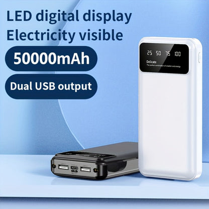 Power Bank 50000mAh with Dual USB Ports, Digital Battery Display and Three Color Options for Travel