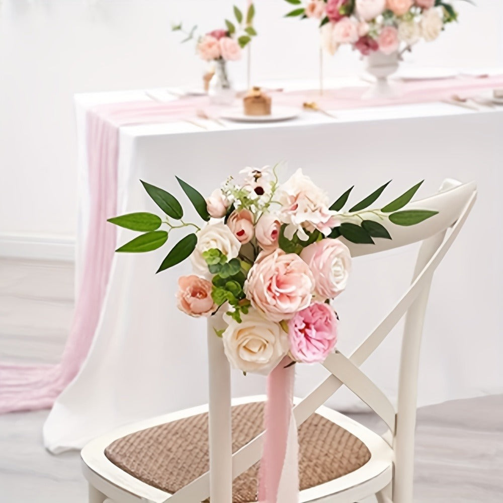 Artificial Flowers Pink and White Rose Combo Box for DIY Bridal Bouquets, Centerpieces and Party Decor