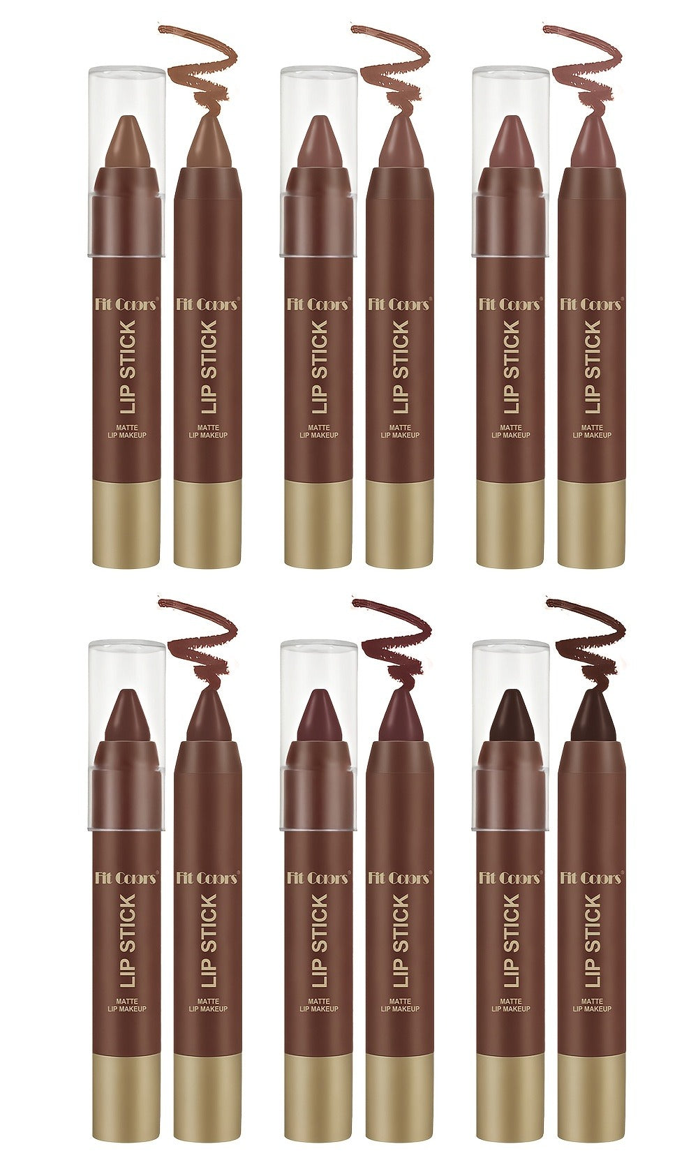 Full Coverage Matte Lipstick Set 6 Shades Waterproof Long-Lasting Non-Fading – Velvet Paste Formula Orange Brown Pink Purple Red Lip Color for All Skin Tones Daily Wear Gift Women