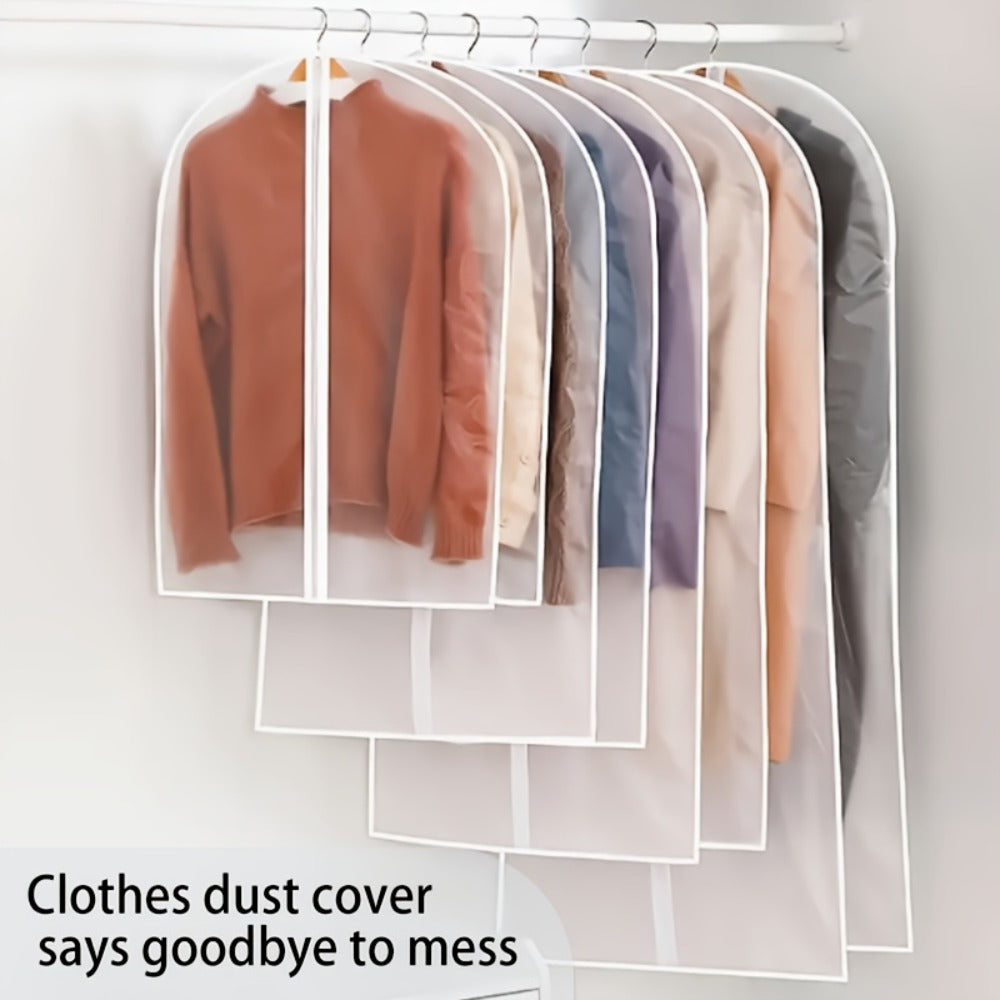 Ten-Piece Translucent Hanging Garment Bag Set with Full Zippers in Four Exact Length Options