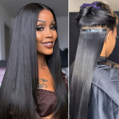 Straight Natural Black Tape-In Hair Extensions, 10-Piece 30 g Pack in 16-, 20-, 22- or 24-Inch Lengths