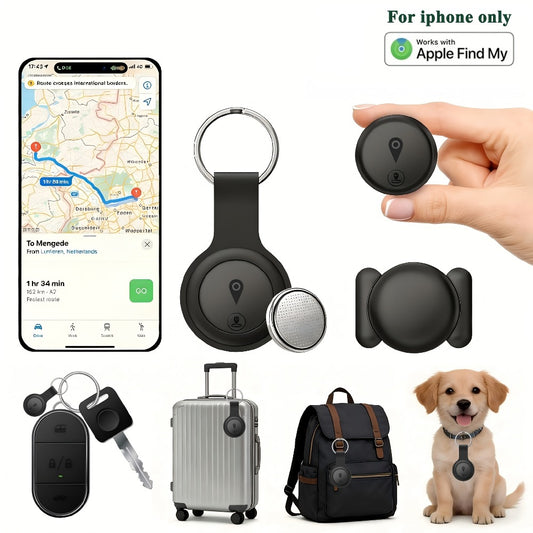 Apple Find My GPS Tracker Magnetic Smart Locator – Keychain & Magnetic Case Included, No SIM Card / No Monthly Fee, Global Anti-Loss Device for Luggage, Pets, Wallet & Keys (iOS Only)