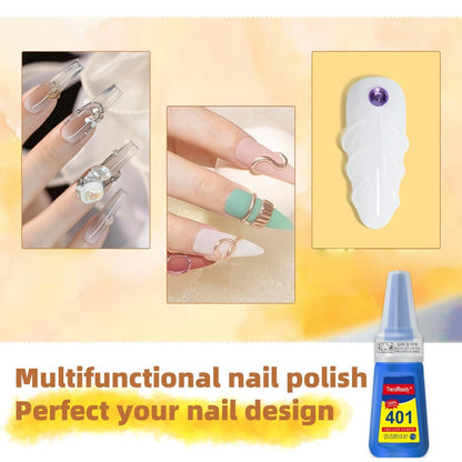 Nail Glue 2 Pack 25g Each Super Strong Waterproof Extra Hold — Fast Drying No Lamp Needed Long Lasting Press On Nail Adhesive for Fake Nails Acrylic Tips Nail Art, Home & Salon Use for Women