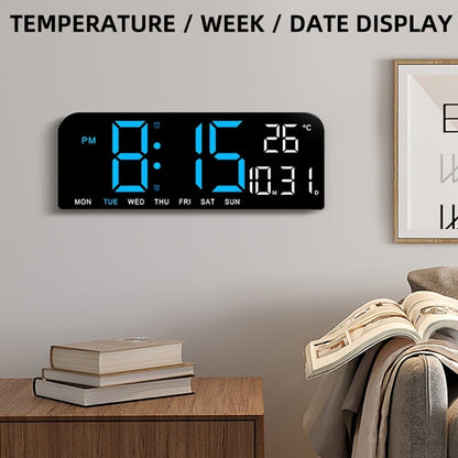 Large LED Wall and Desk Clock with Nine Display Checkouts, Calendar, Temperature and Humidity Readouts