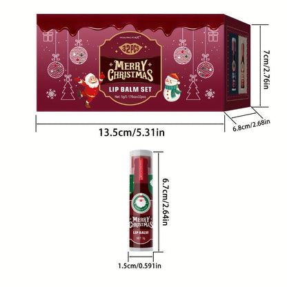 MISS FACTOR 32-Piece Lip Balm Set with Individually Capped Tubes in Red Christmas Gift Box