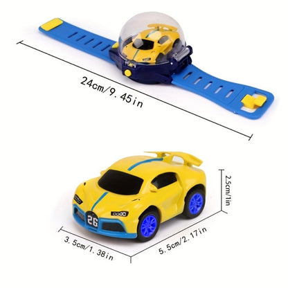 Remote Control Car, Mini Alloy Racer with Wearable Wrist Controller and Blue or Pink Finish for Smooth-Surface Driving