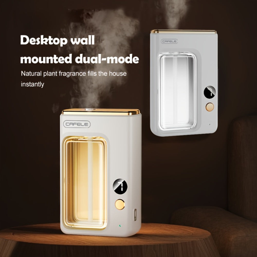 Desktop or Wall-Mount Essential Oil Diffuser with Transparent Chamber and One- or Three-Bottle Bundles
