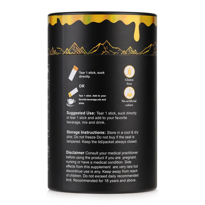 Herbal Supplement with HIMASTER Label, Himalayan Shilajit Honey Sticks, 30 Individually Wrapped 8g Sticks
