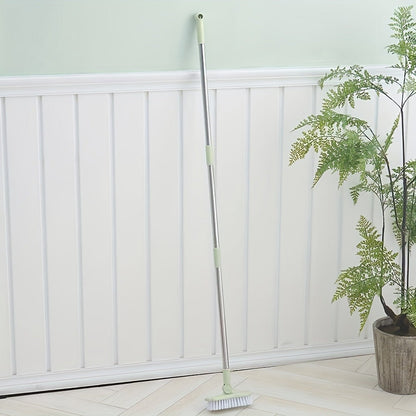 Green Floor Scrub Brush with 34- to 47.2-Inch Adjustable Handle, 180-Degree Pivoting Head and 6-Inch Bristle Base