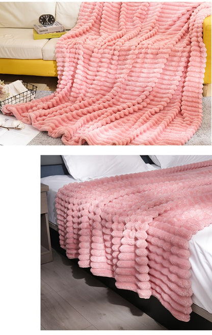 500gsm Heavy Plush Blanket – Ultra Thick Soft Warm Fluffy Blanket for Bed, Sofa & Travel, Baby to Double Size, 5 Colors