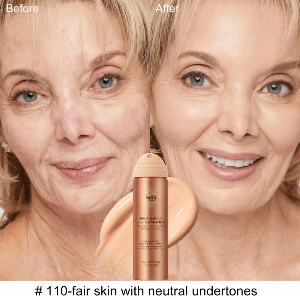 Two-Piece Spray Liquid Foundation and Brush Set with Matte Finish in Shades 110, 120 or 210