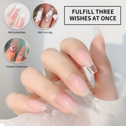 Acrylic Nail Powder Liquid Monomer Kit 3 Colors Clear White Pink Extension Set with Nail Art Brush for Nail Extensions 3D Carving Overlay French Manicure - Beginner Professional Nail Gift Set