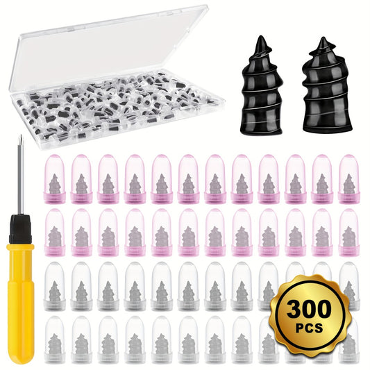 Tire Repair Nails Kit Rubber Screws – Self-Service Vacuum Tire Puncture Repair Set for Car Motorcycle ATV Truck Trailer, 120 / 200 / 300 Pcs, Screwdriver Included