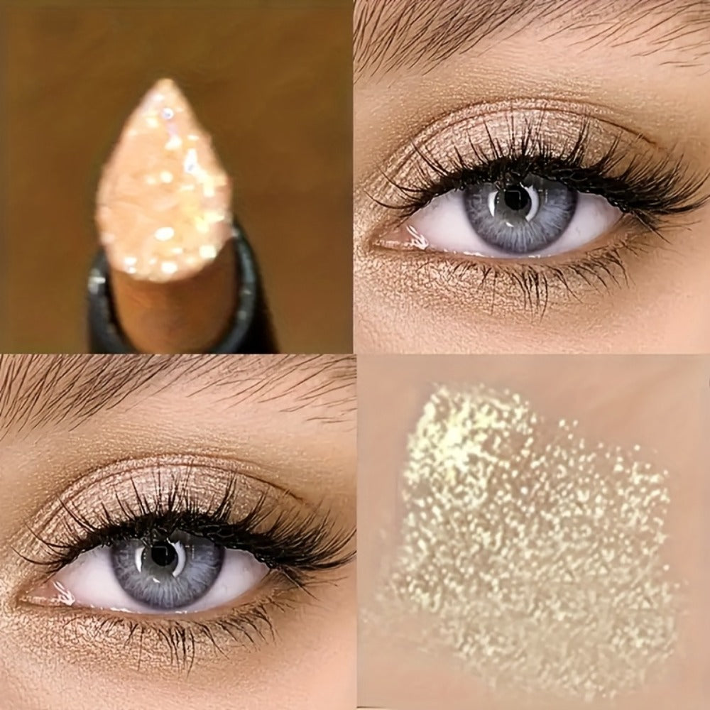 Six-Piece Shimmer Eyeshadow Stick Set in Black Twist-Up Tubes with Exact 6-Pack Checkout Label