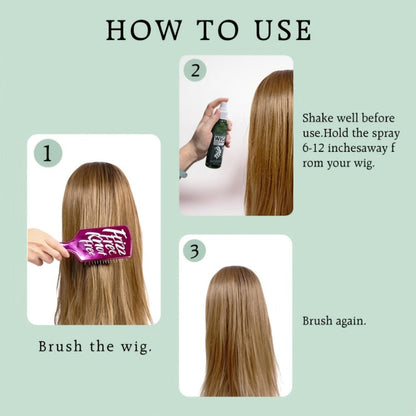 Synthetic Wig Refresher Spray Leave-In Conditioner — Revitalizes & Detangles Wigs & Hairpieces, Cleanses Between Washes, Extends Wig Lifespan, Soft Fresh Scent, Daily No-Rinse Wig Care for Synthetic Hair