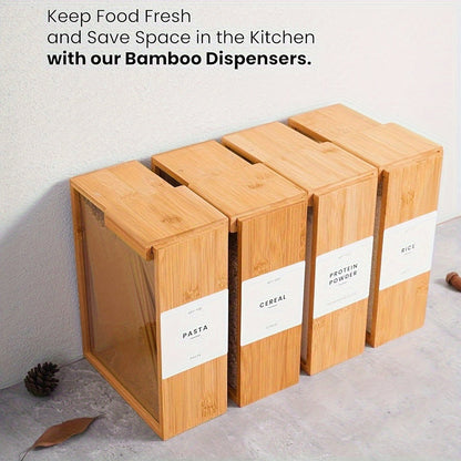 Food Storage Containers Two-Piece Bamboo Box Set with Sliding Lids and 101 oz Capacity per Container