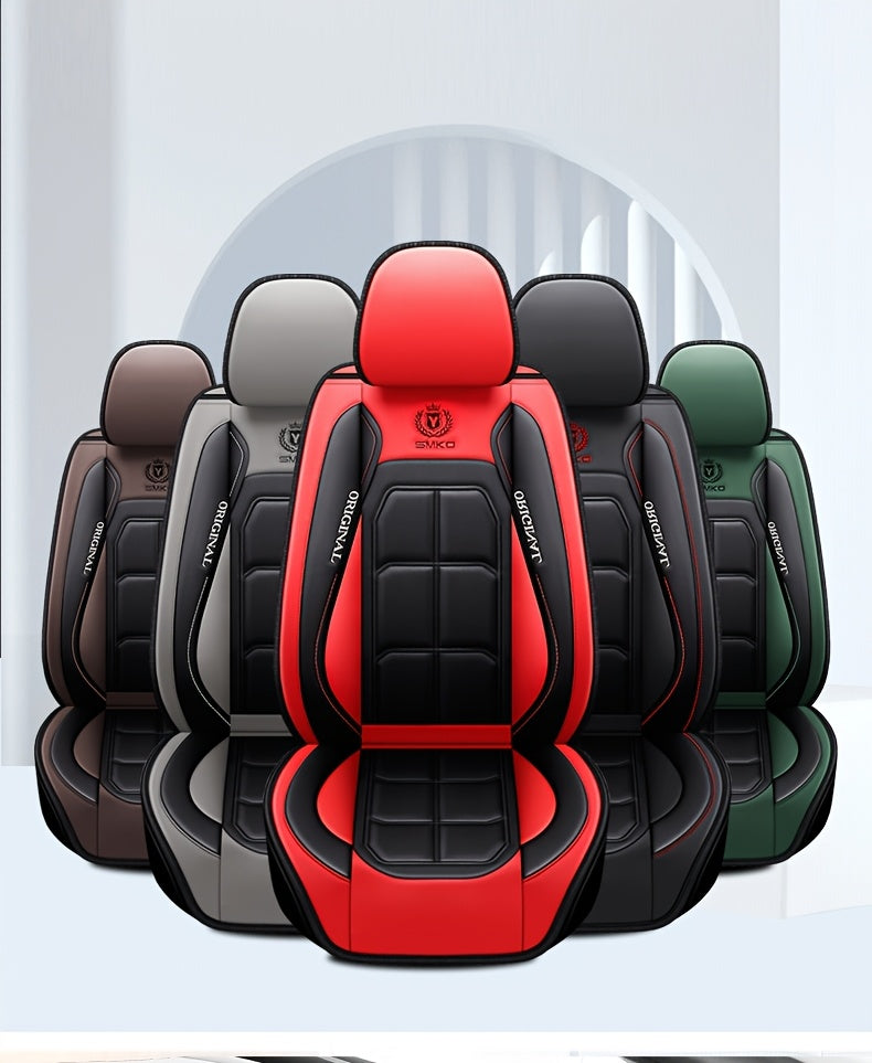 Faux Leather Car Seat Covers – Universal Fit for Cars, SUVs, Vans & Trucks, Dirt-Resistant Protective Seat Cover, Single Front / 2 Front / Full 5-Seat Sets, 5 Colors