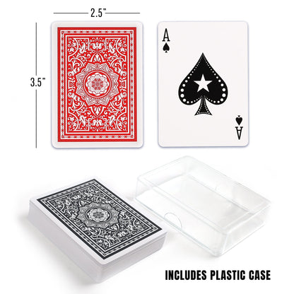 Two-Deck Plastic Playing Card Set with Standard Index, Textured Backs and Individual Storage Cases