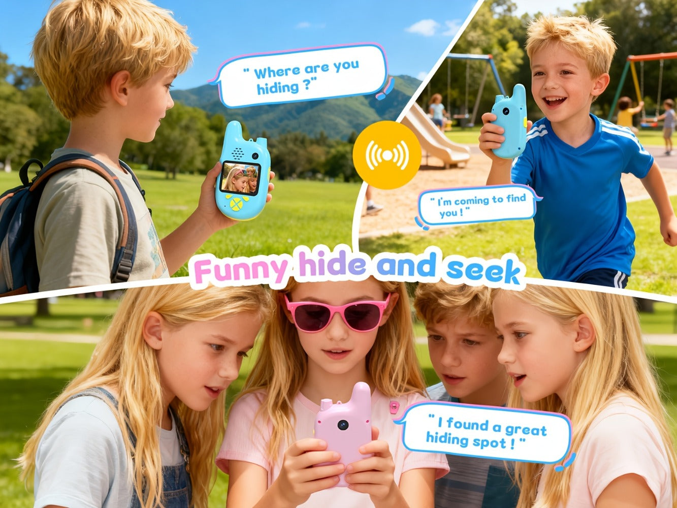 Kids Video Walkie Talkies 2 Pack with Video Call, Voice Changer & Dual Camera – Long Range Outdoor Toy, Birthday Gift for Boys Girls Age 4+, Indoor Camping Hiking Play