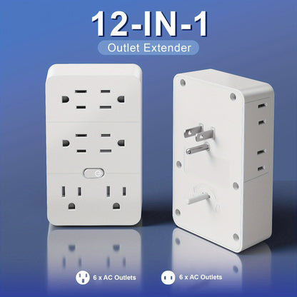 Power Strip 9-in-1 Desktop Station with LED Lamp, Digital Clock, 4 AC Outlets, 3 USB-A and 2 USB-C Ports