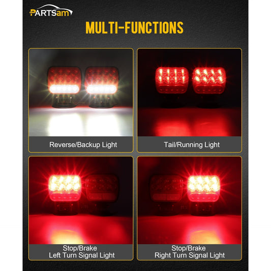 Wireless Magnetic LED Trailer Light Kit – 26 LED Towing Tail Light Stop Turn Brake Reverse, 7-Pin Plug 12-24V IPX5 Waterproof, 180° Rotatable, 100FT Range for Trucks Trailers