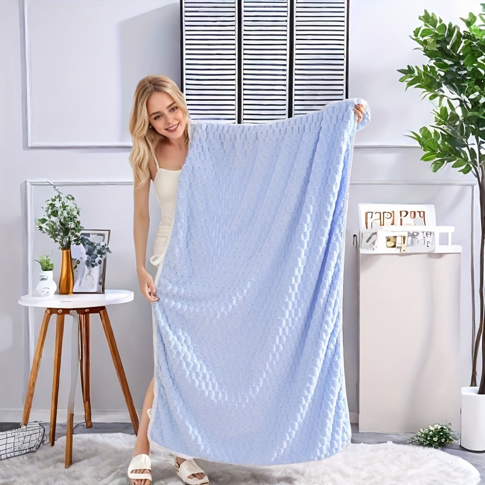 Bath Towels Set 4 or 8 Piece Microfiber Waffle Weave Collection in Gray, Pink, Blue and Beige