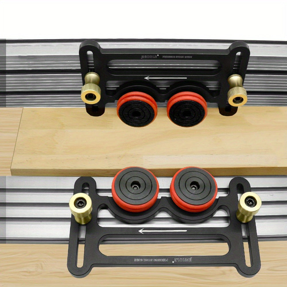 Feather Board Roller Guide for Table Saw – Aluminum Alloy One-Way Safety Stock Feeder with T-Track Mount, Anti-Kickback Woodworking Press Guide Tool